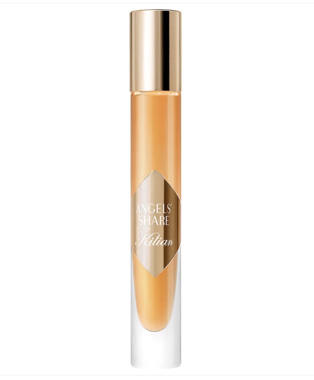 Kilian Angels' Share amber close-up — reveals caramel color and praline notes for refined moments.
