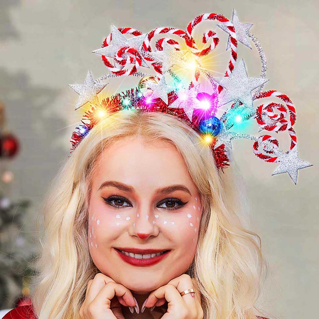 Kilshye candy cane hair hoops bring playful seasonal charm to outfits.
