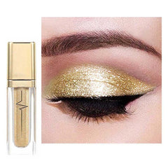 Kilshye glitter liquid eyeshadow bottle close-up shows premium gold formula and shine