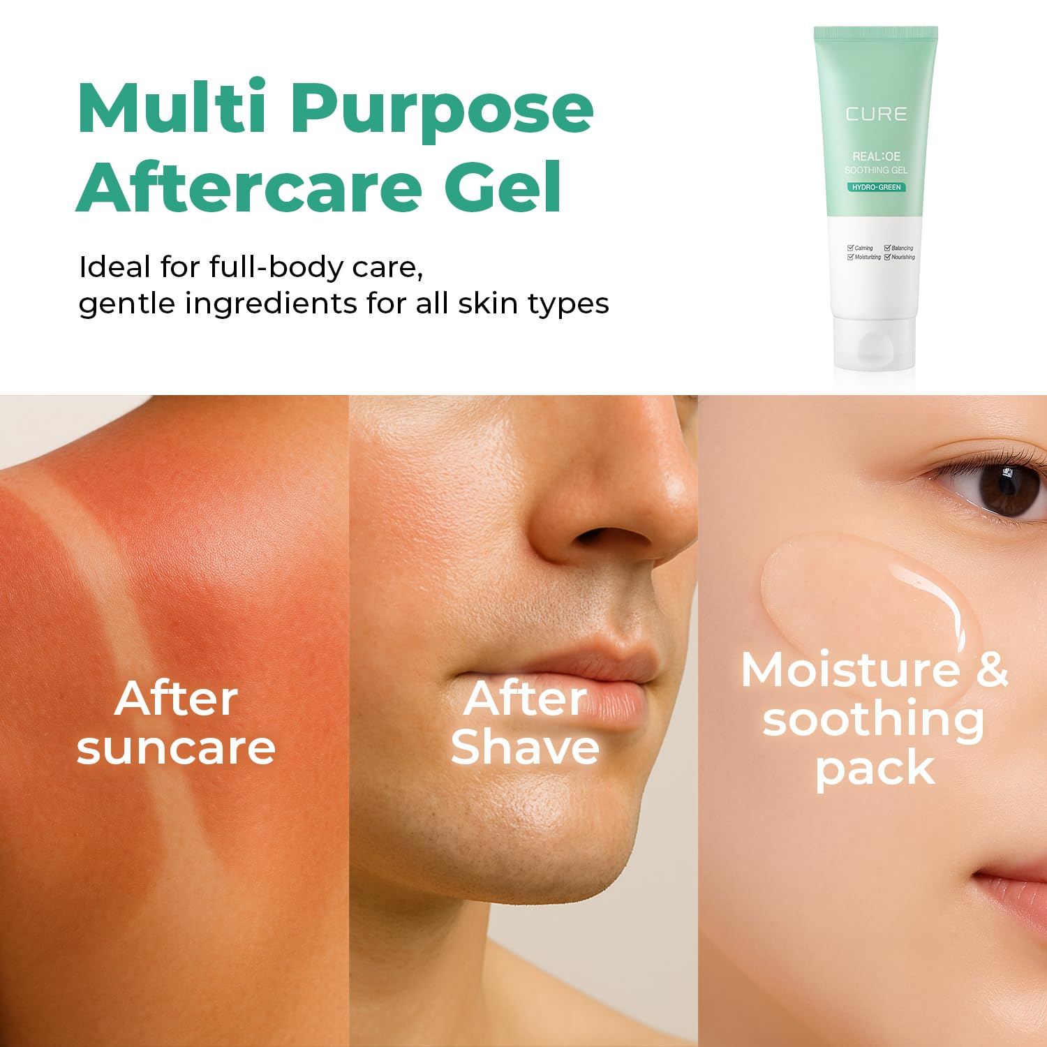 Kim Jeong Moon Aloe CURE after shave promotes gentle hydration on skin.