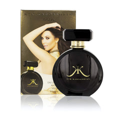 Kim Kardashian Gold bottle spray delivers luxurious warmth for evening wear.