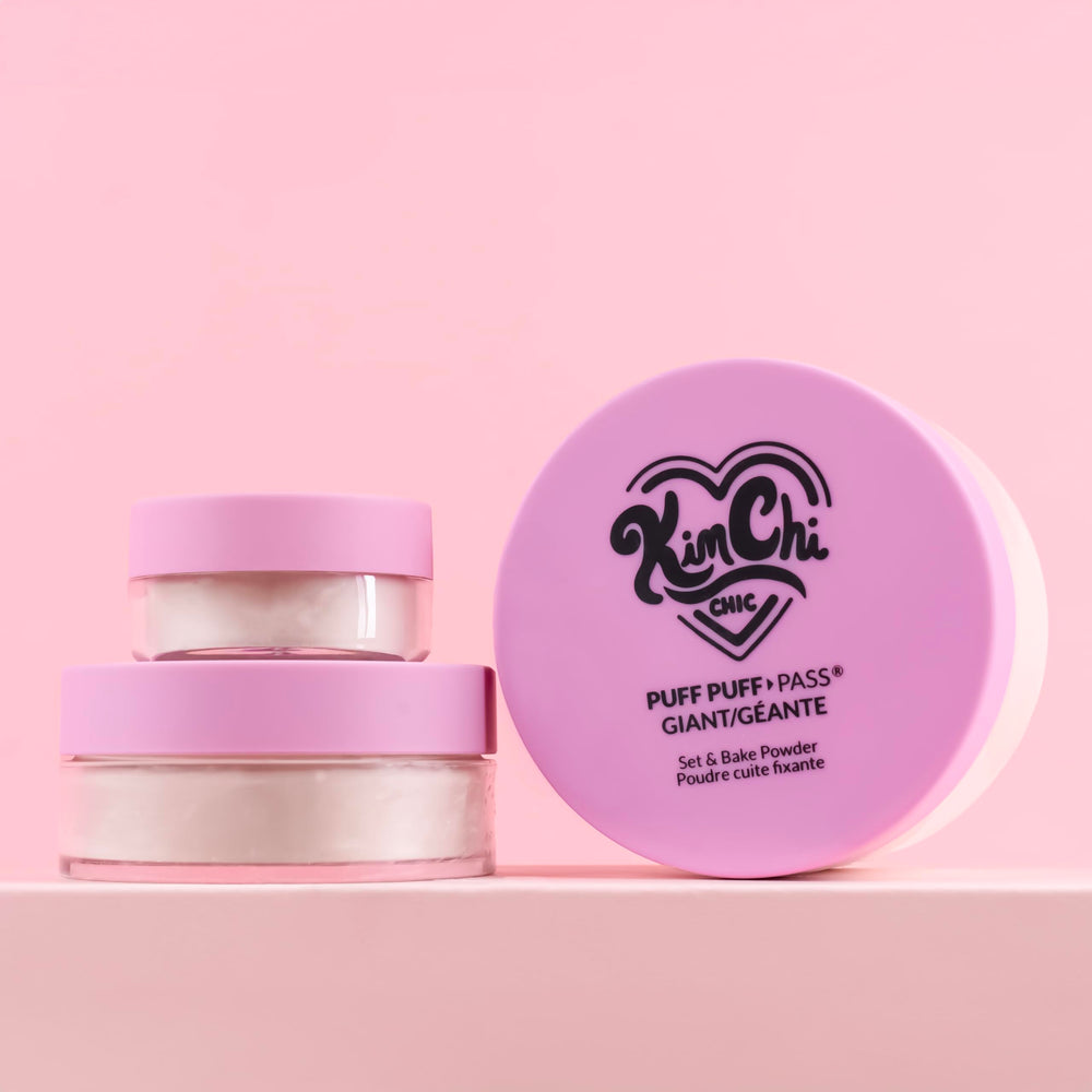 Kimchi Chic Giant Puff Puff Pass Set packaging close-up shows the heart sifter delivering precise powder amounts.