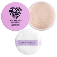 Kimchi Chic Giant Puff Puff Pass Set powder pour shows on-the-go application and translucent finish.