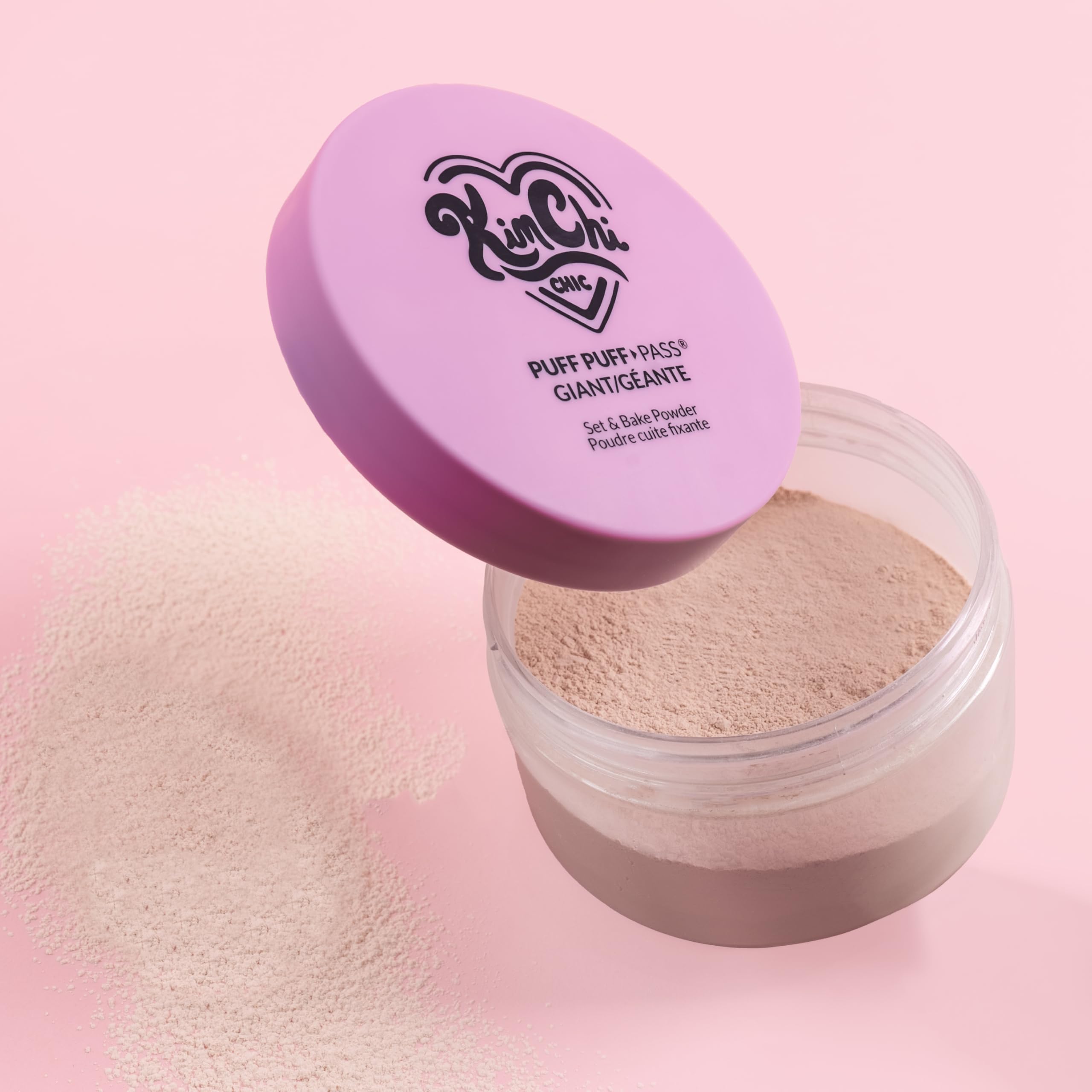 Kimchi Chic Giant Puff Puff Pass Set includes a powder puff for smooth, even application daily.
