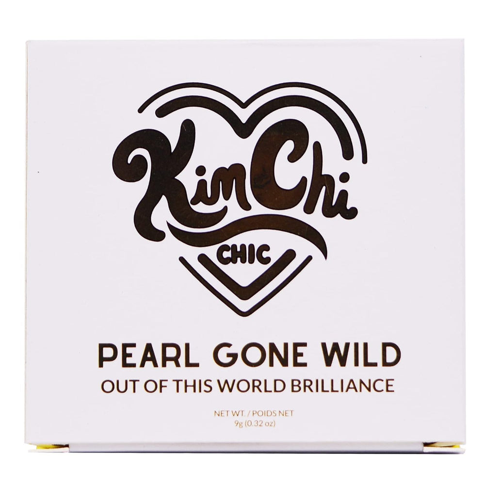 Kimchi Chic Pearl Gone Wild highlighter brush application for easy high-point highlighting.