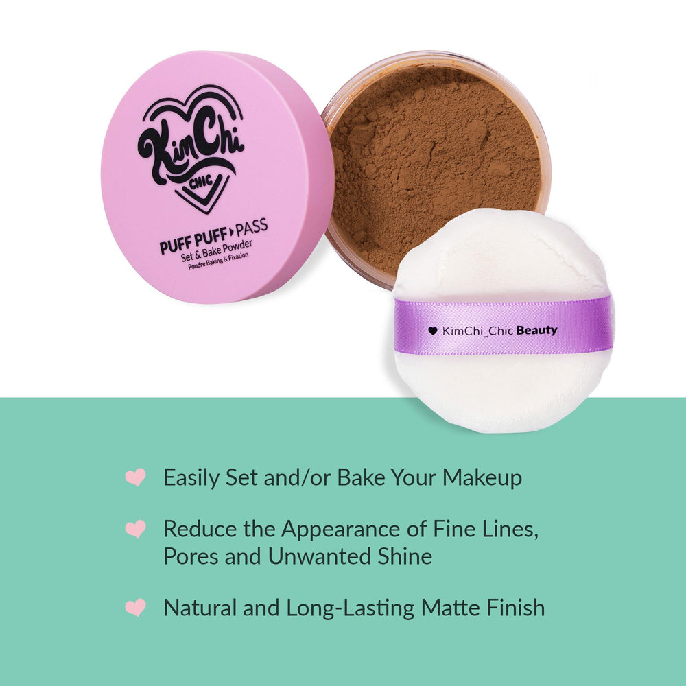 Kimchi Chic Puff Puff Pass set flatlay highlights compact kit for on-the-go retouches