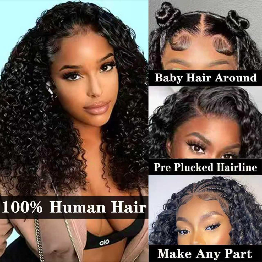 kimosahair Curly Bob Wig shows bleached knots and baby hairs for natural hairline realism.