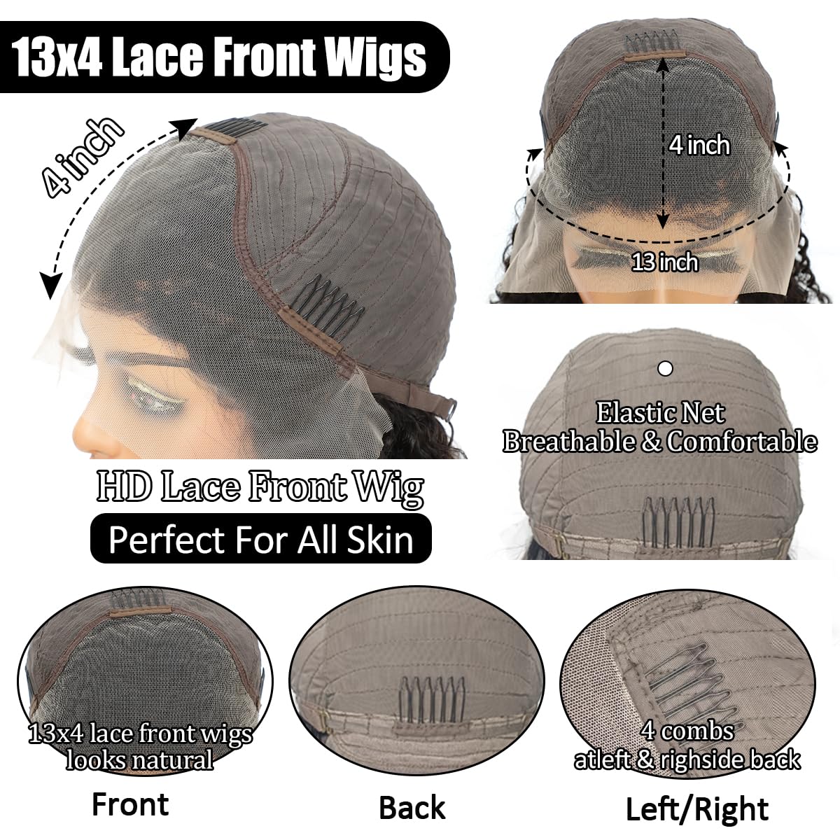 kimosahair Curly Bob Wig with glueless fit and adjustable straps for quick, secure wear.