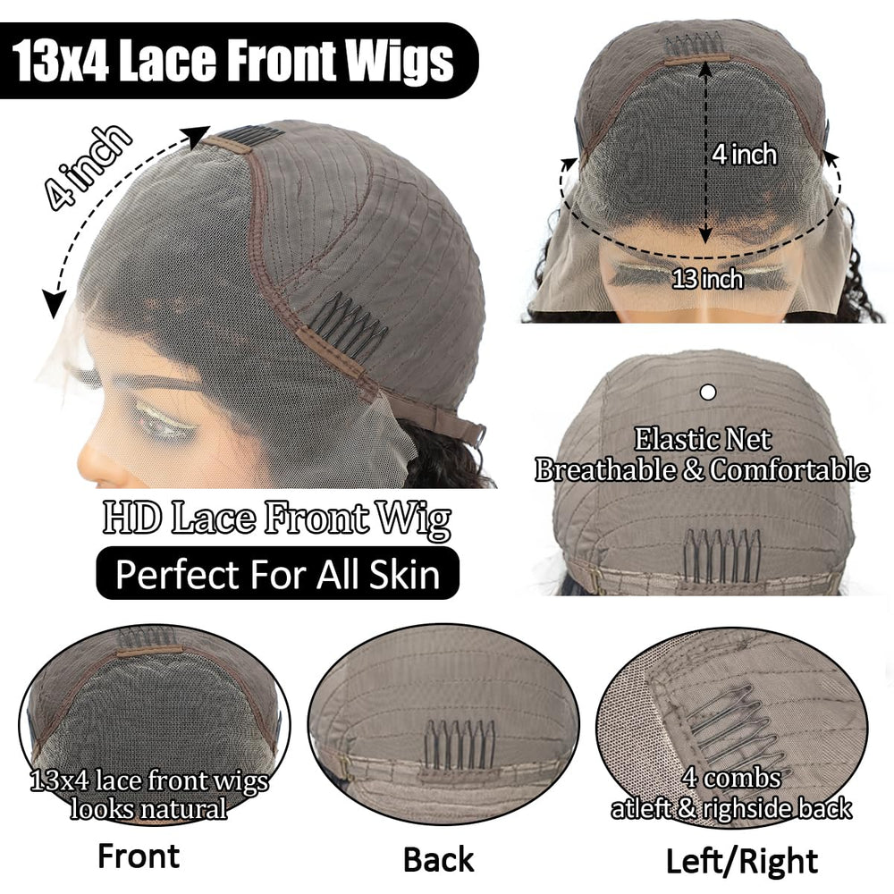 kimosahair Curly Bob Wig with glueless fit and adjustable straps for quick, secure wear.