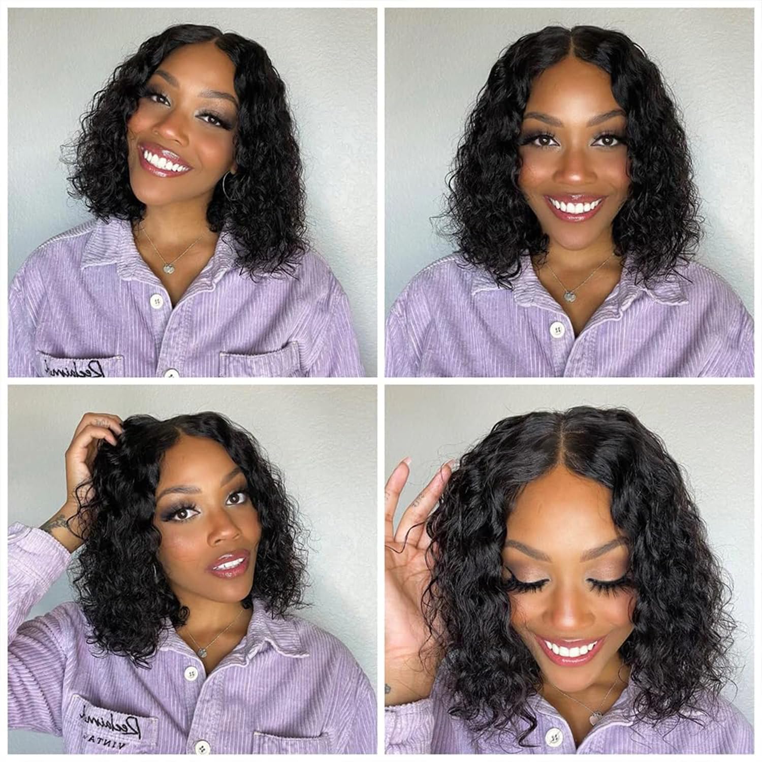 kimosahair Curly Bob Wig ready-to-wear style ideal for events and daily wear.