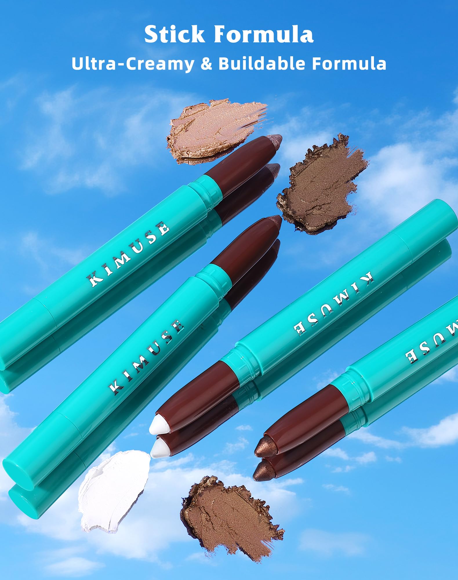 KIMUSE Eyeshadow Stick close-up shows creamy texture for everyday use.
