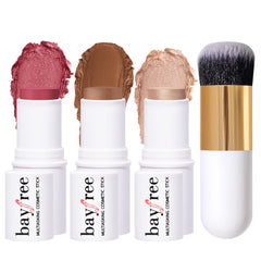 KIMUSE face sticks trio packaging for travel-ready makeup on the go.
