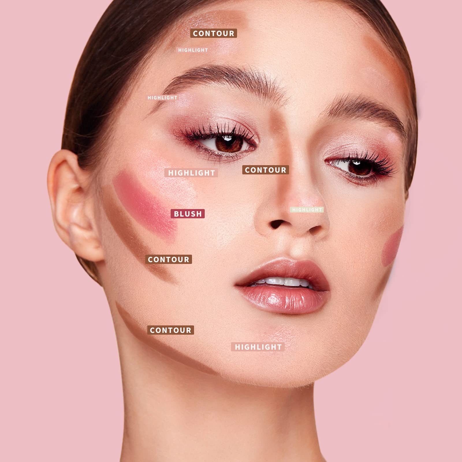 KIMUSE Multi Stick Trio blended on cheeks for a natural glow