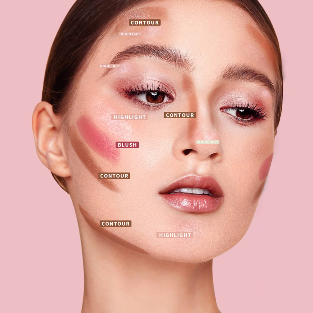 KIMUSE Multi Stick Trio blended on cheeks for a natural glow