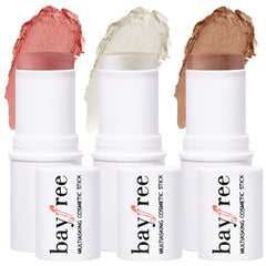 KIMUSE Multi Stick Trio on skin demonstrates versatile, blendable makeup for cheeks, lips, and eyes.