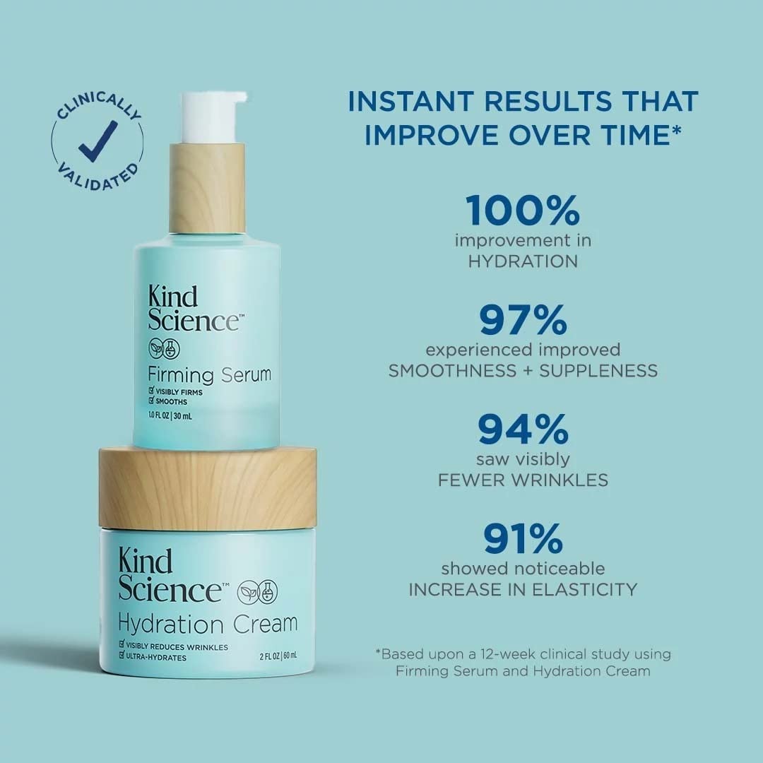 Kind Science Hydration Cream texture swatch highlighting rich, non-greasy absorption.