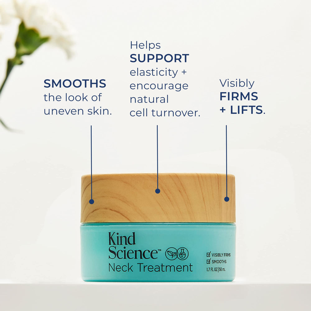 Kind Science Neck Treatment cooling-gel-texture showcases refreshing, fast-absorbing feel for quick layering.