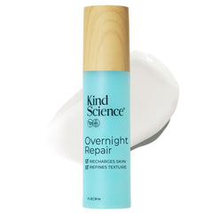 Kind Science Overnight Repair jar closeup highlighting deep hydration for dry skin.