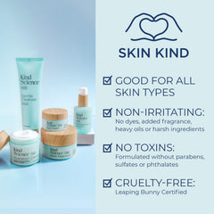 Kind Science Shea Butter ingredient plate highlighting rich moisturization for nighttime care.