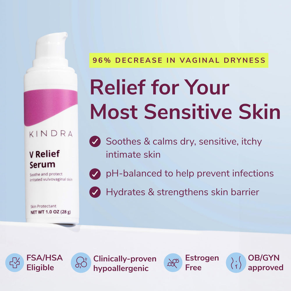 Kindra V Serum XL application on vulva area for daily comfort