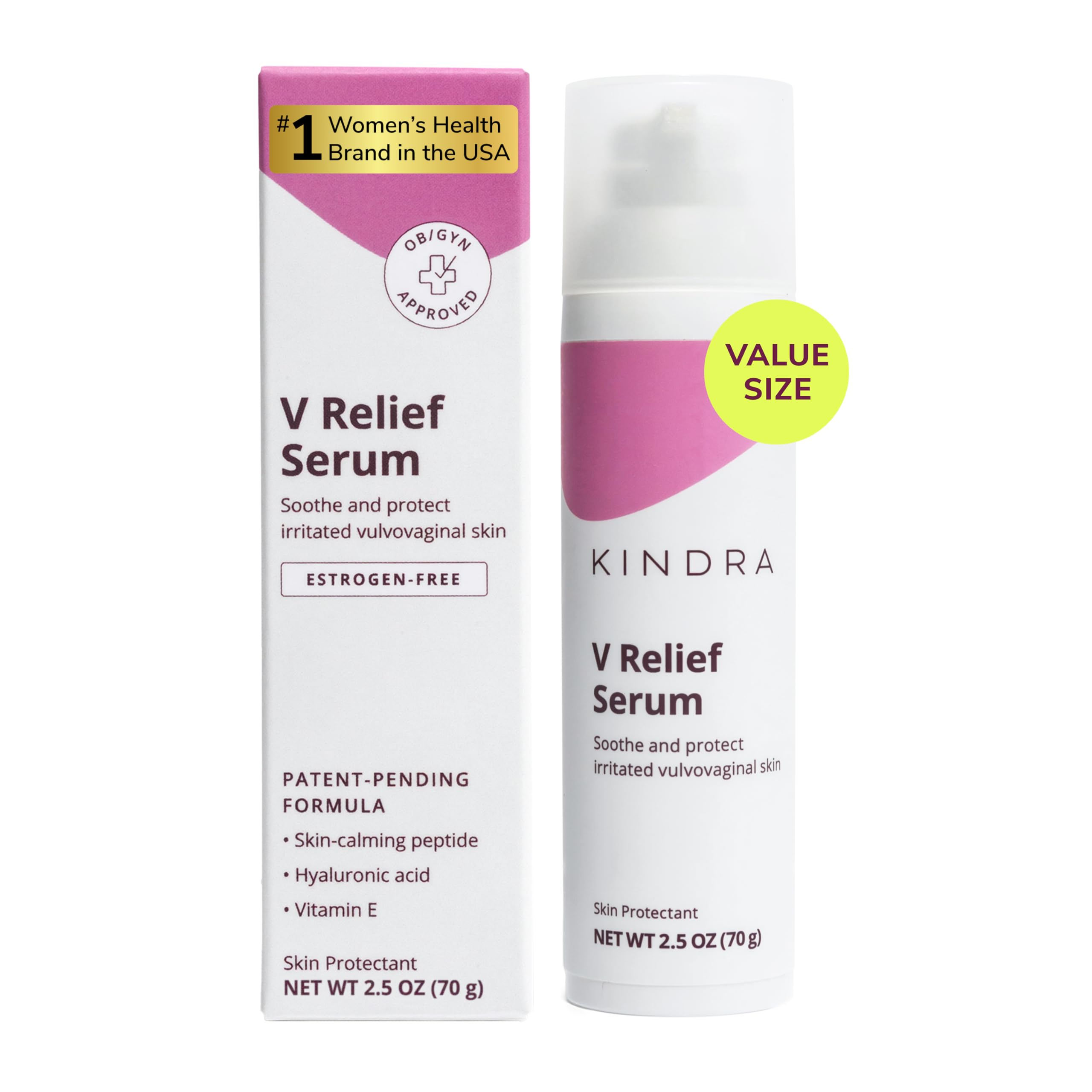 Kindra V Serum XL bottle soothing sensitive vulvar skin relief