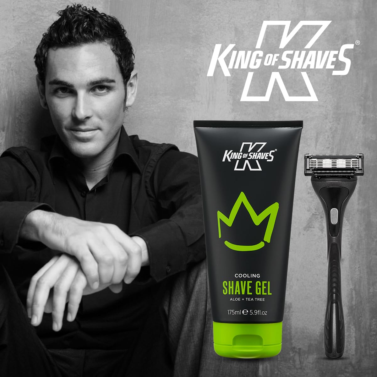 King of Shaves cooling shave gel transparent texture enhances precision while shaving