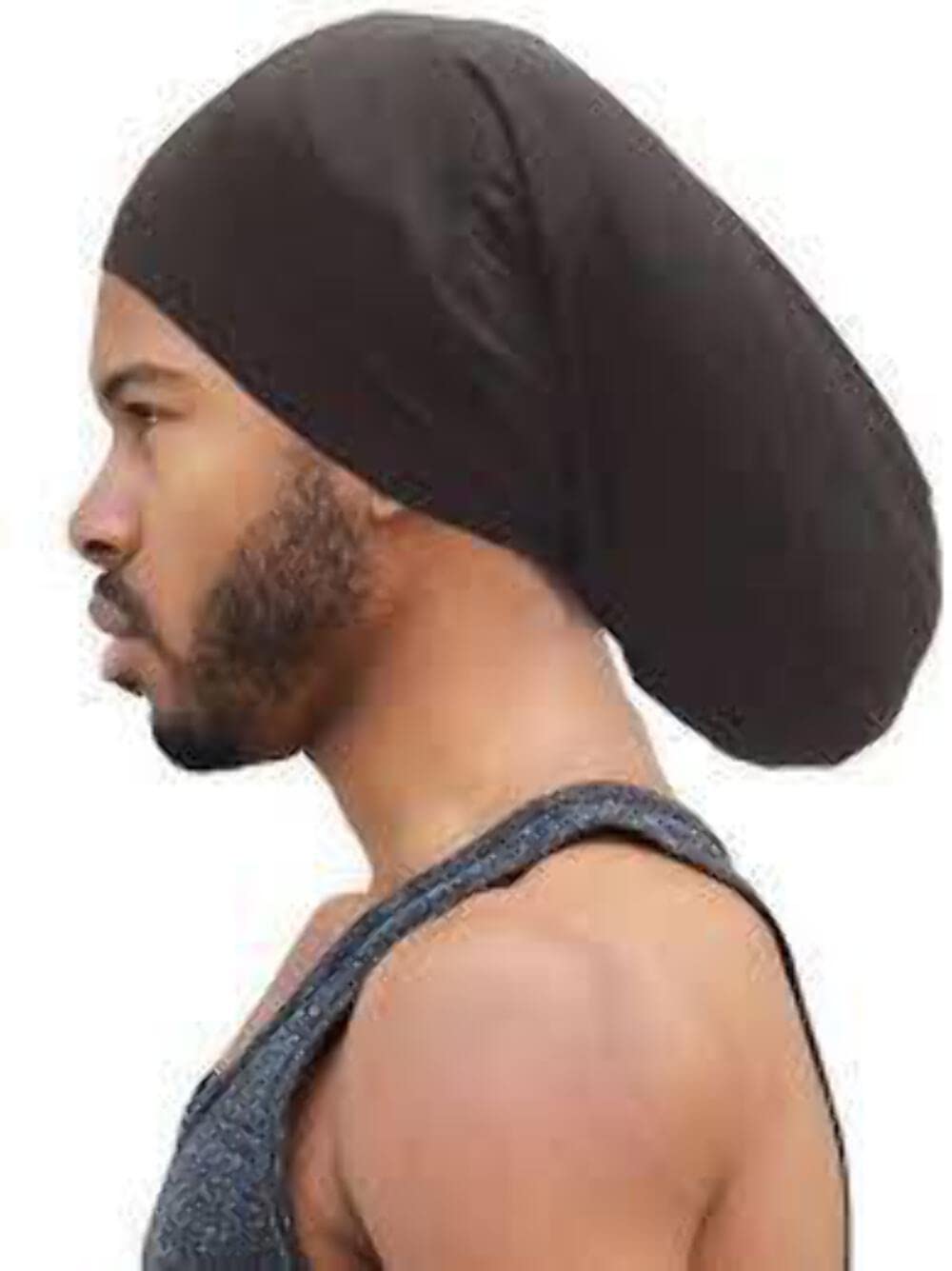 King.J dreadlocks cap packaging closeup shows 9x15 inch size option