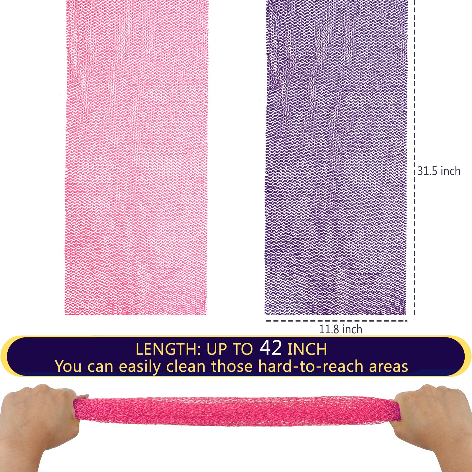 KINGMAS African Net Sponge rope-end grip enabling secure back-access scrubbing.