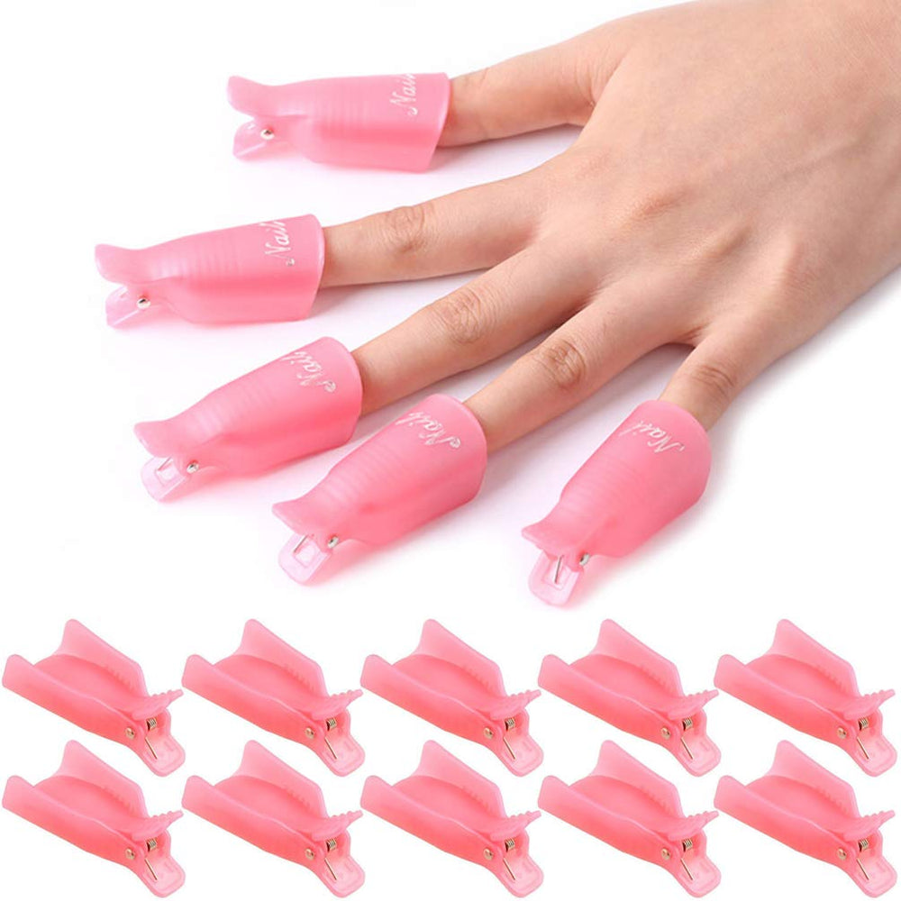 Kingmas gel nail polish remover clip pack, durable plastic clips for quick polish removal.