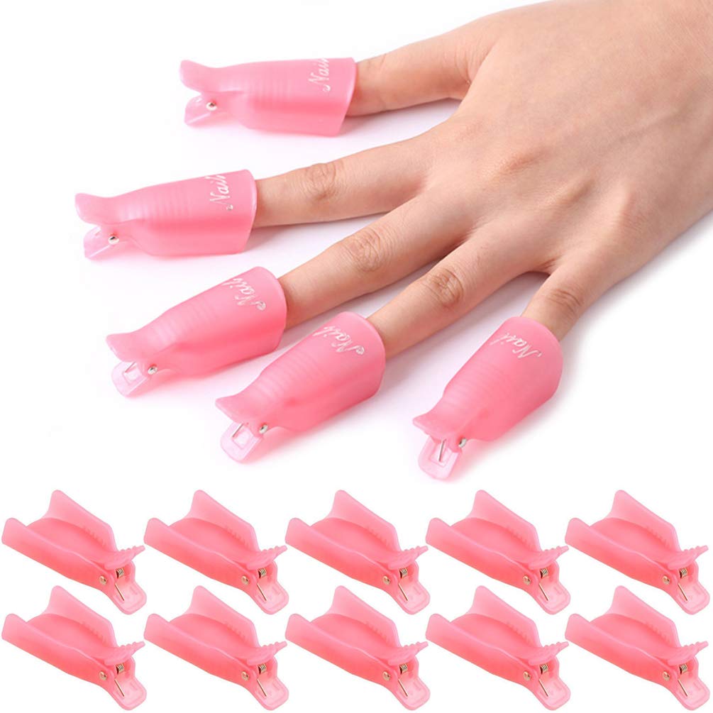 Kingmas gel nail polish remover clip pack, durable plastic clips for quick polish removal.