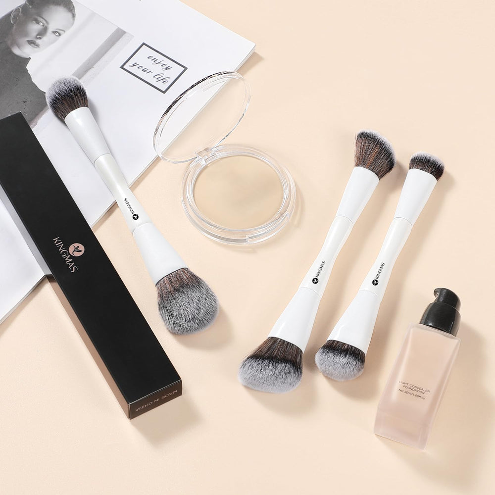 KINGMAS synthetic-fiber bristles deliver soft touch and strong powder pickup
