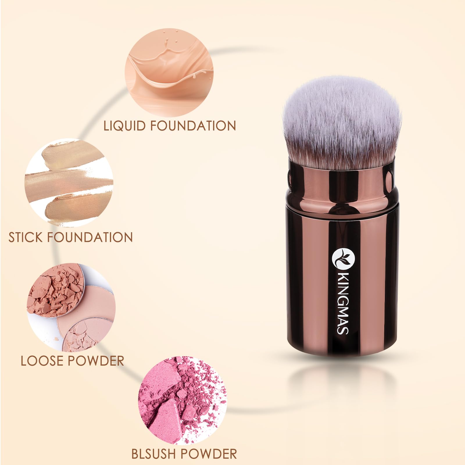 Kingmas velour powder puff round for even foundation distribution and soft touch