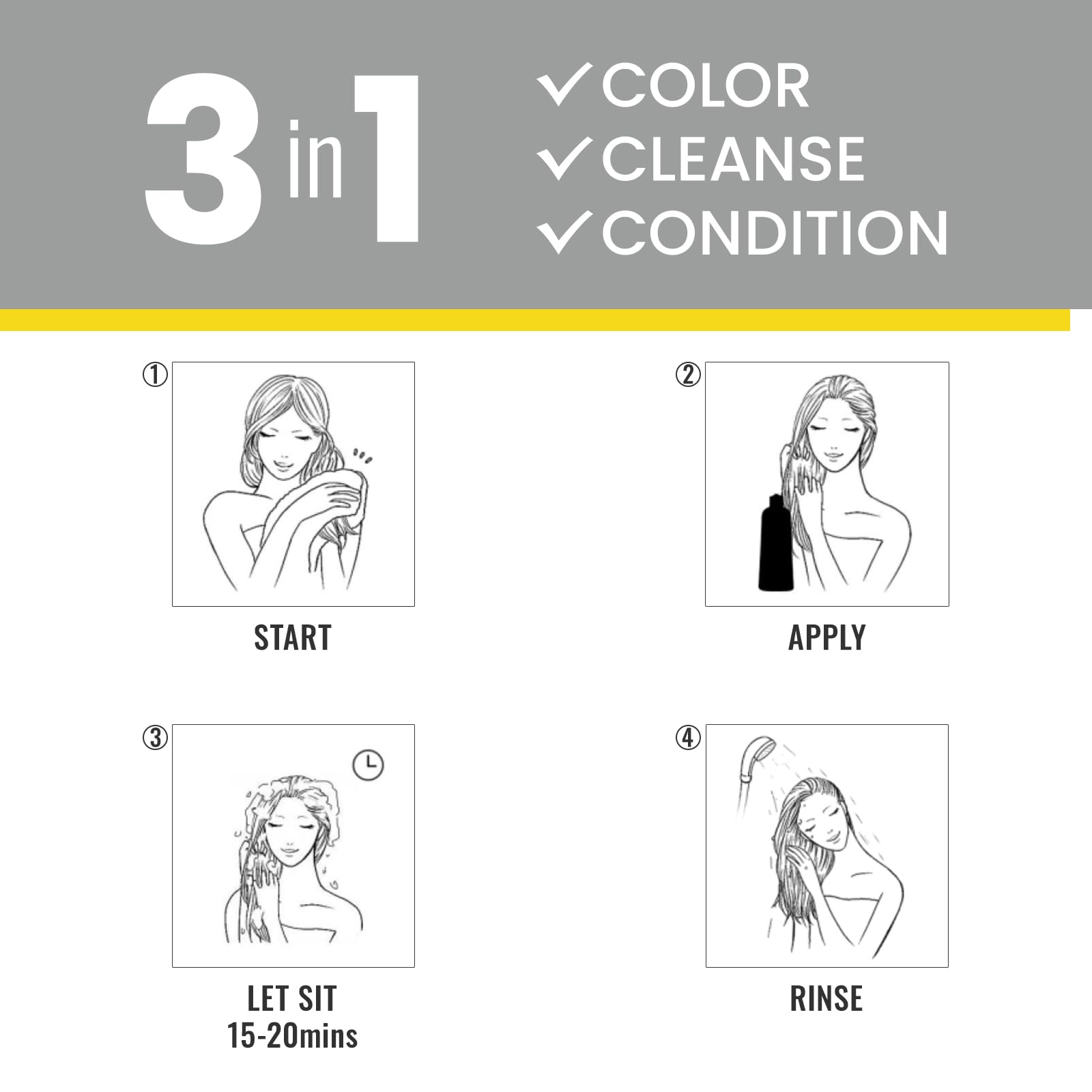 KINGMING dark brown hair results after use with natural-looking coverage.