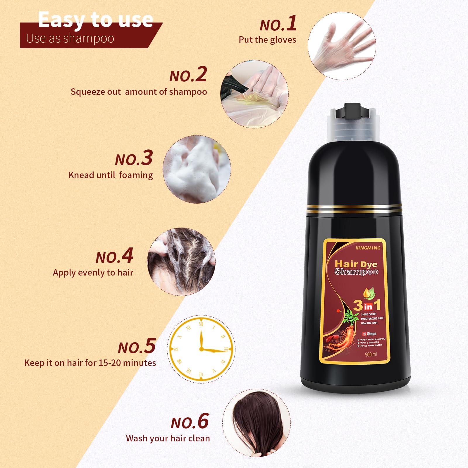 KINGMING Gentle conditioning from herbal ingredients protects scalp
