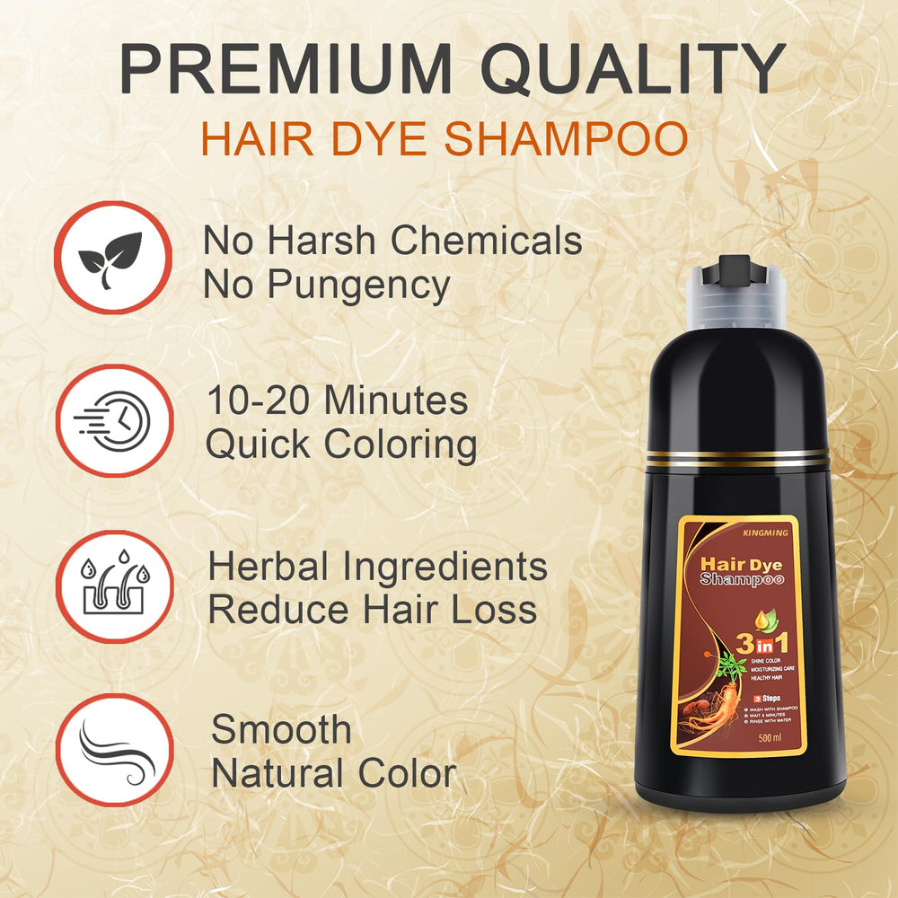 KINGMING Hair Color Shampoo creates salon-like color at home