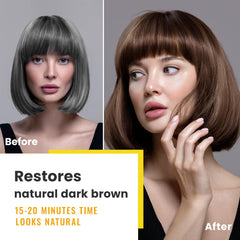 KINGMING hair dye shampoo application scene showing quick gray coverage.