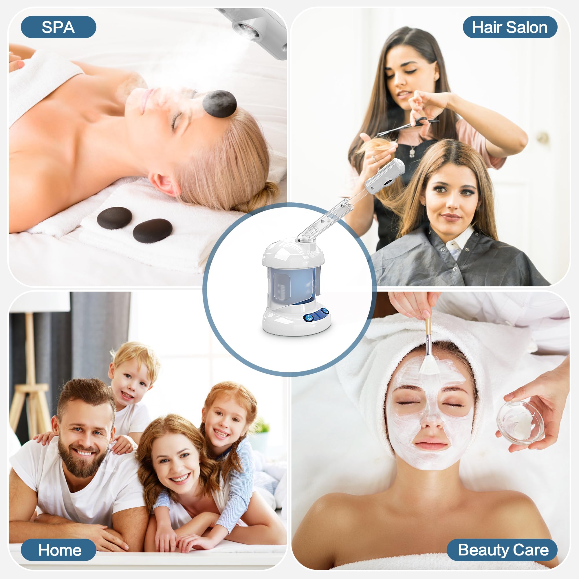 Kingsteam facial steamer aromatherapy diffuser allows soothing fragrance during steaming.