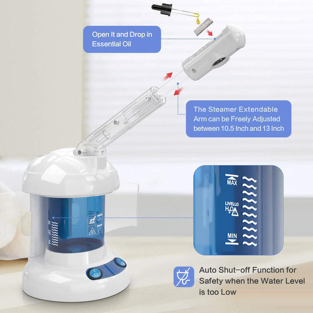 Kingsteam facial steamer uses PTC ceramic heating for steady hot mist.