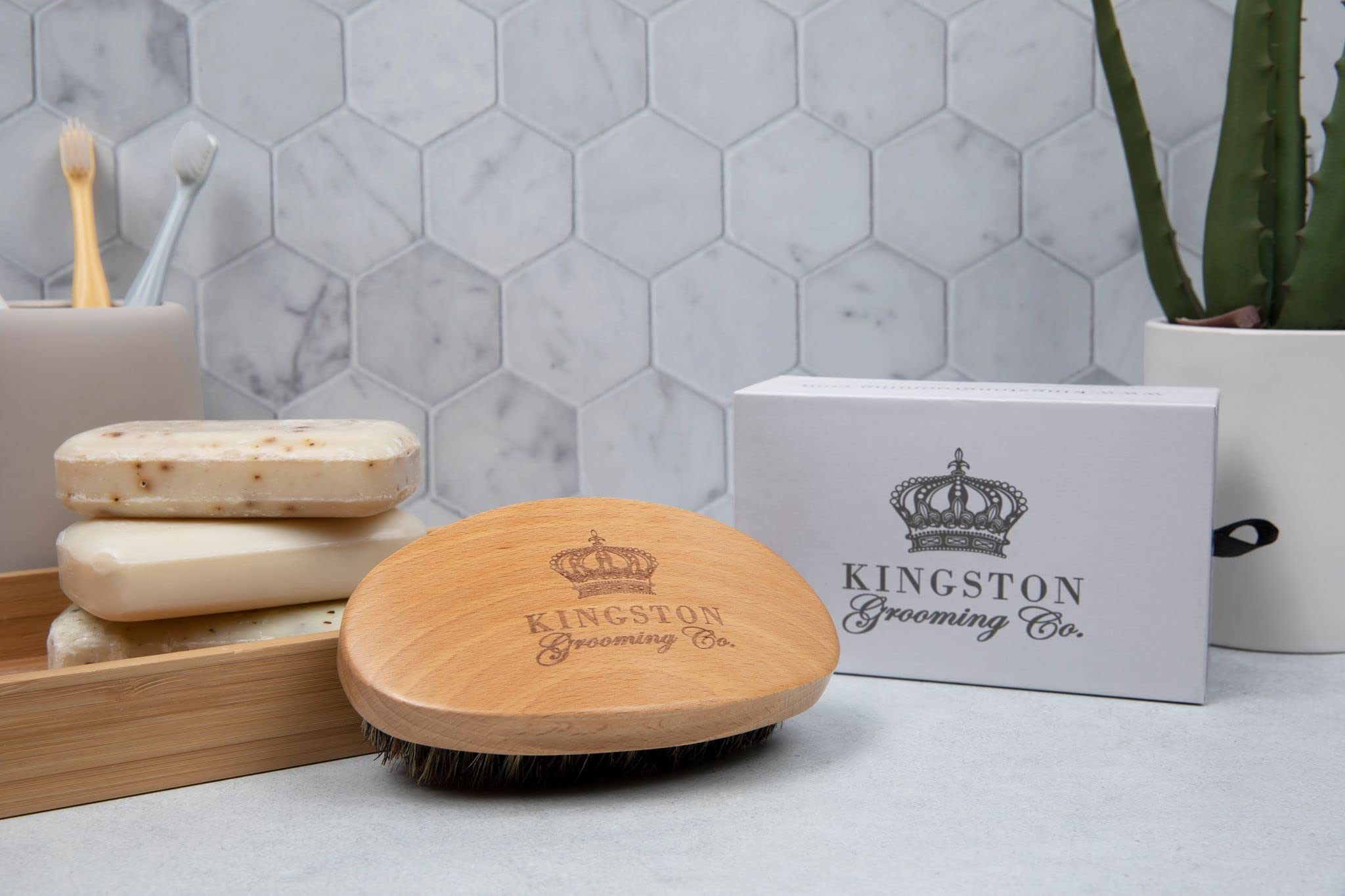 Kingston Grooming Co Original Wave Brush, beard grooming use, helps shape and tame facial hair