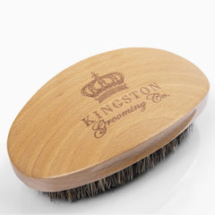Kingston Grooming Co Original Wave Brush, bristle closeup, soft boar bristles reduce snagging and glide