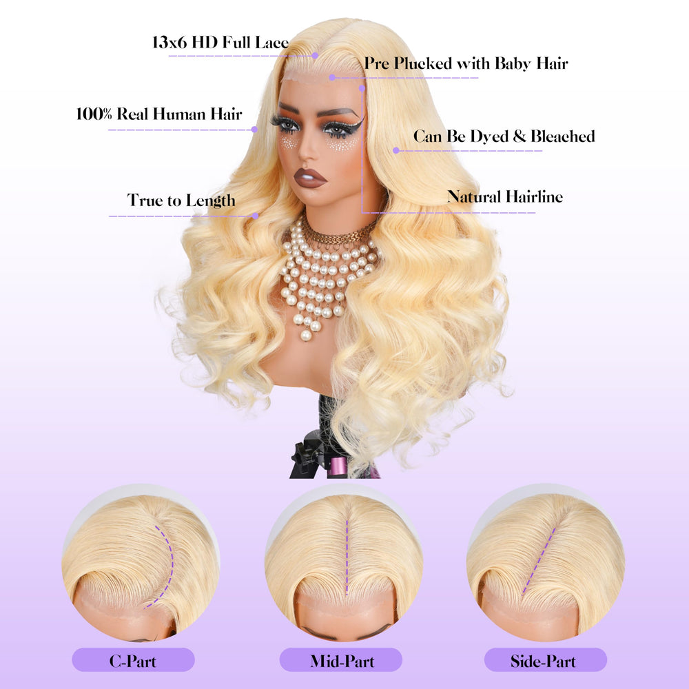 KingSup 613 lace-front wig cap construction highlights adjustable straps and secure fit.