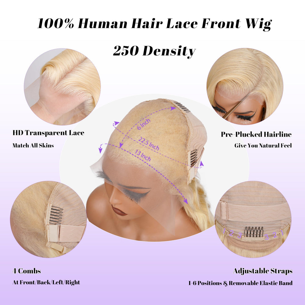 KingSup 613 lace-front wig model wear shows natural parting and daily styling options.