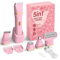 KINGTEE 5-in-1 bikini trimmer attachments for precise body grooming.