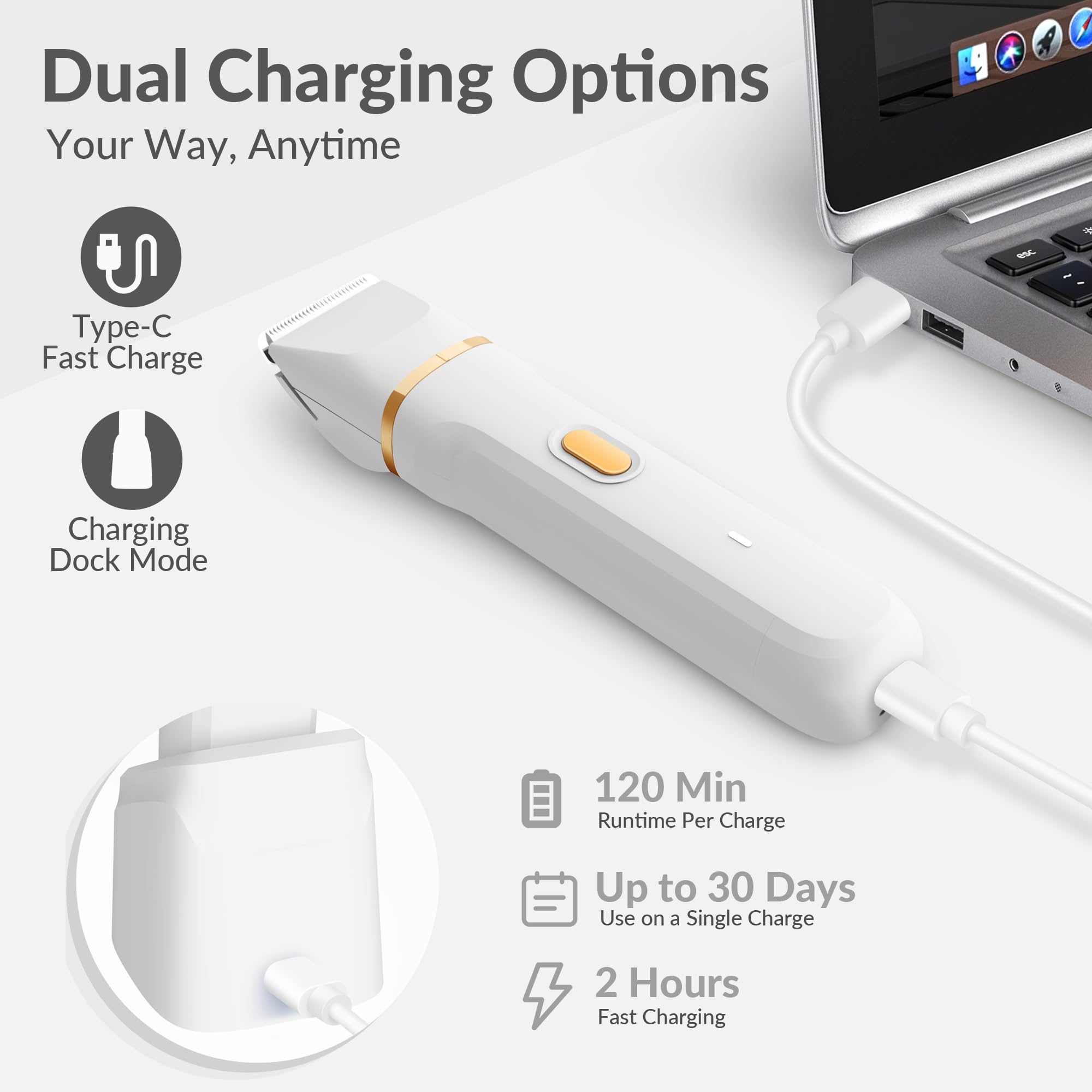 KINGTEE 5-in-1 ceramic blades close-up shows precision for smooth trimming.