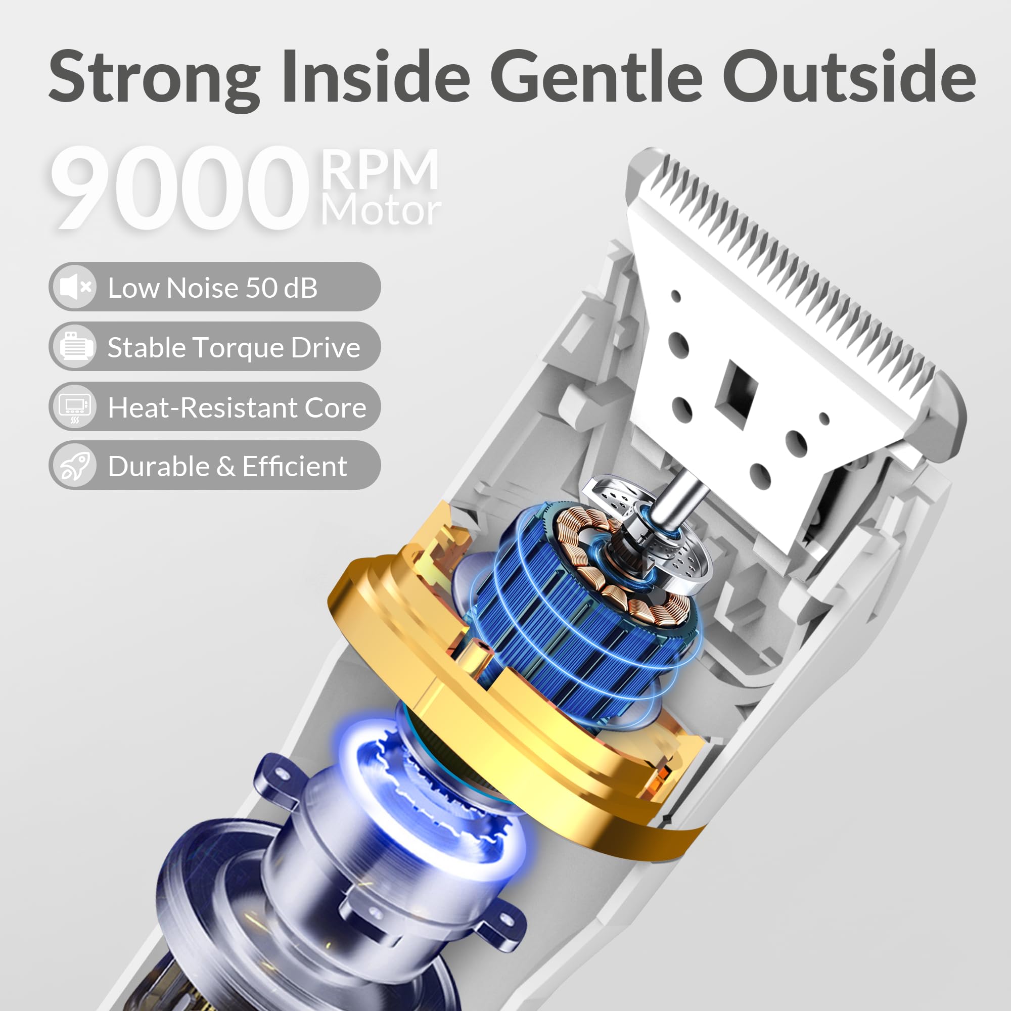 KINGTEE 5-in-1 cordless design enables convenient, portable grooming anywhere.