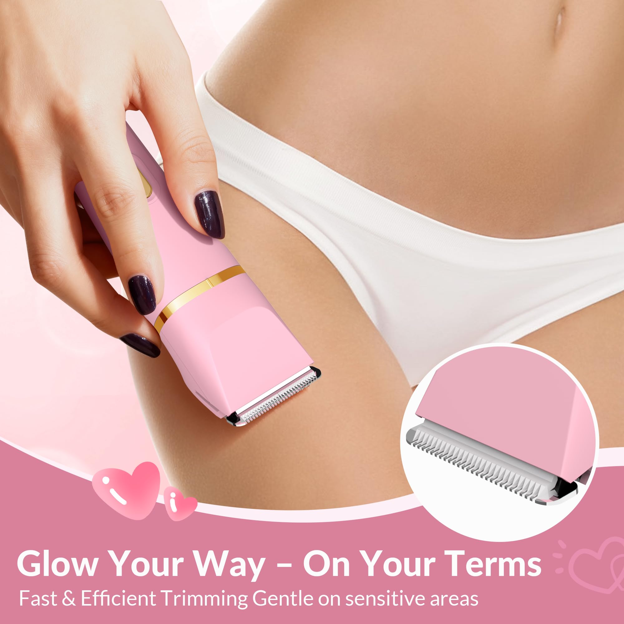 KINGTEE bikini trimmer for body and face with gentle precision.