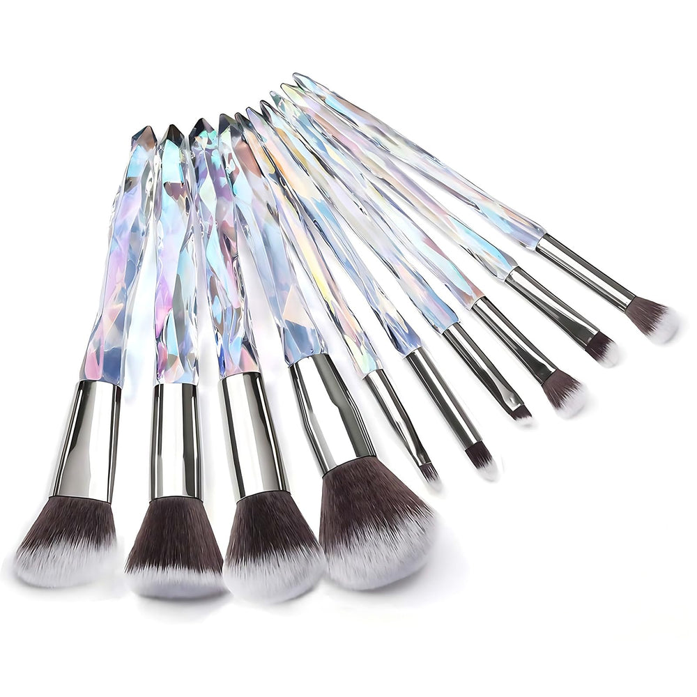 Kingtree crystal makeup brush set package with shimmering handle for premium gifting