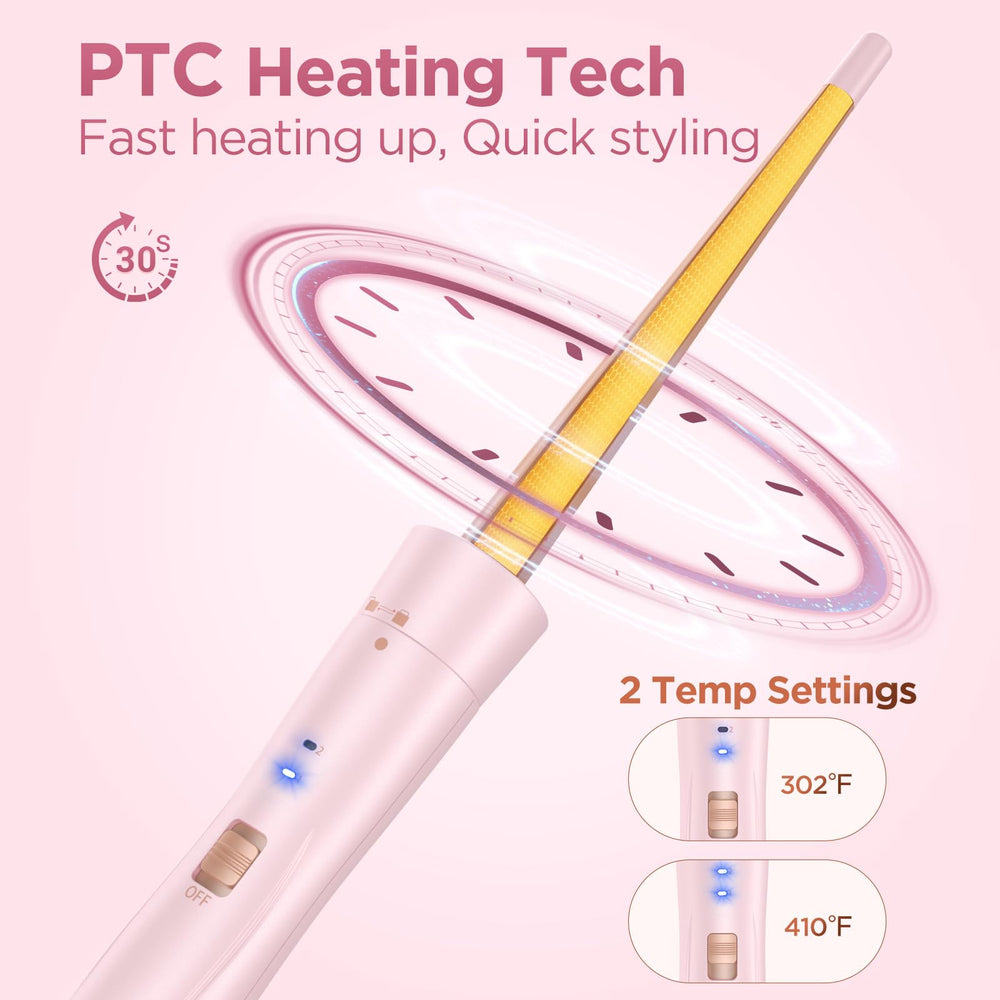 Kinked 5-in-1 Wand dual voltage for travel styling anywhere