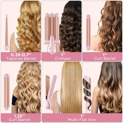 Kinked 5-in-1 Wand tapered wand delivers soft, natural curls