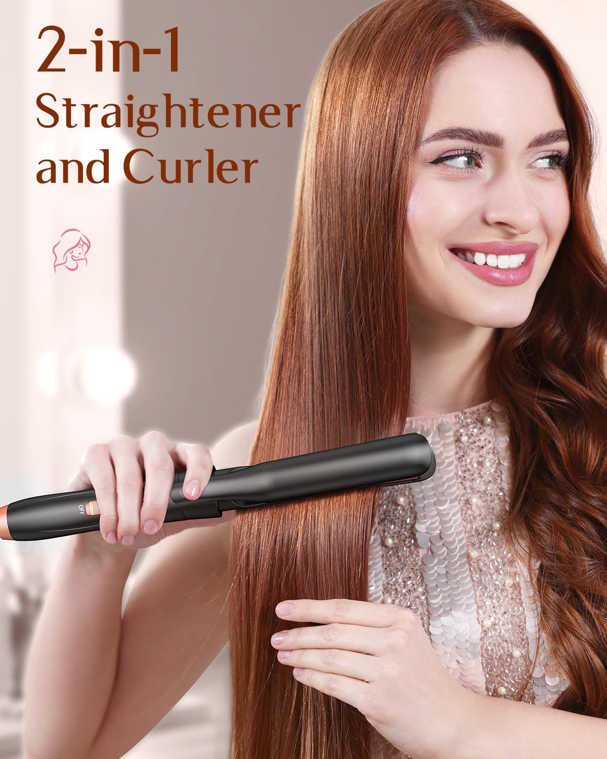 Kinked 5-in-1 1.25in curling iron creates voluminous, bouncy curls